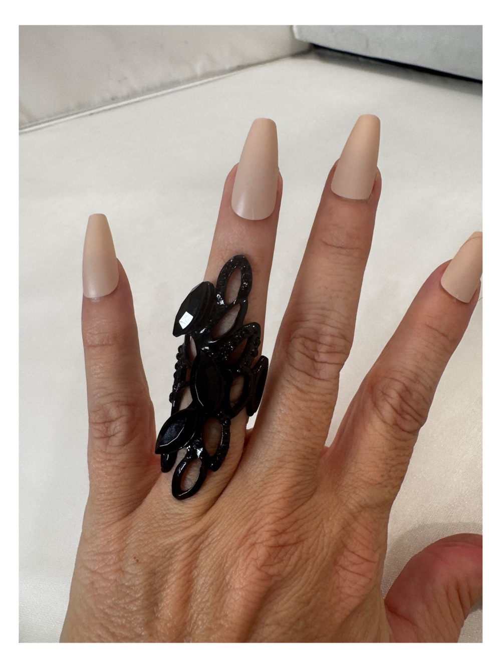 Statement Black Multi-Stone Cocktail Ring